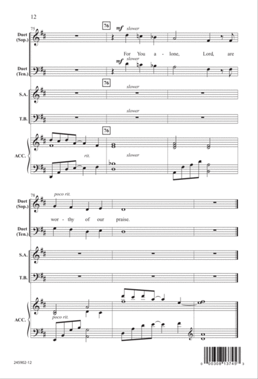 To You Alone (Digital Download) 4-Part scores gallery preview page 12