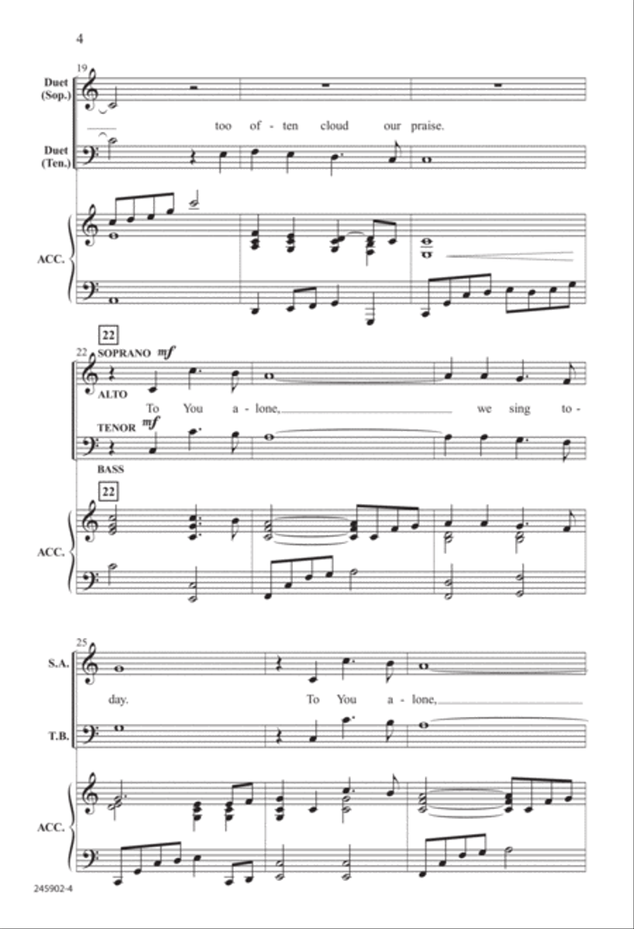 To You Alone (Digital Download) 4-Part scores gallery preview page 4