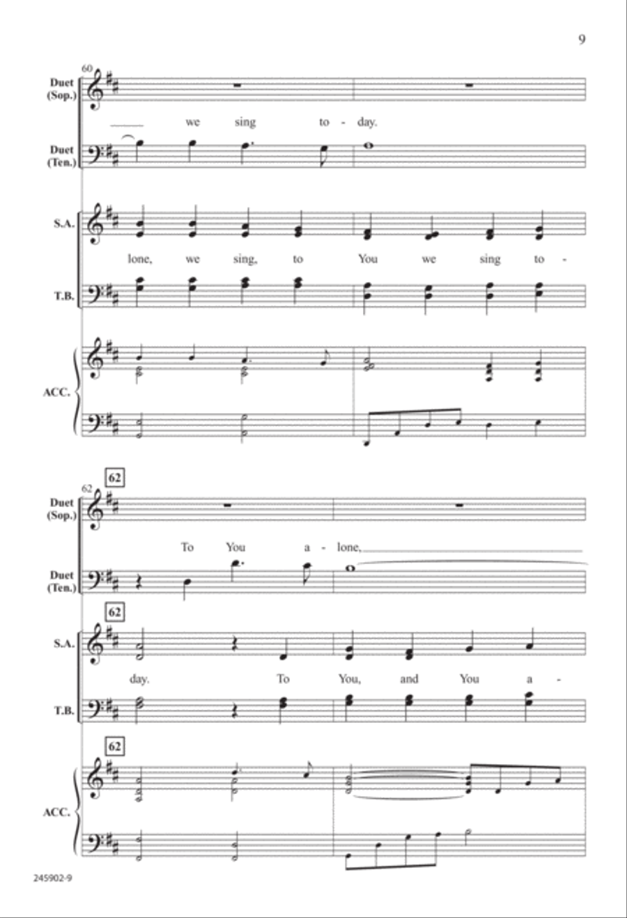 To You Alone (Digital Download) 4-Part scores gallery preview page 9