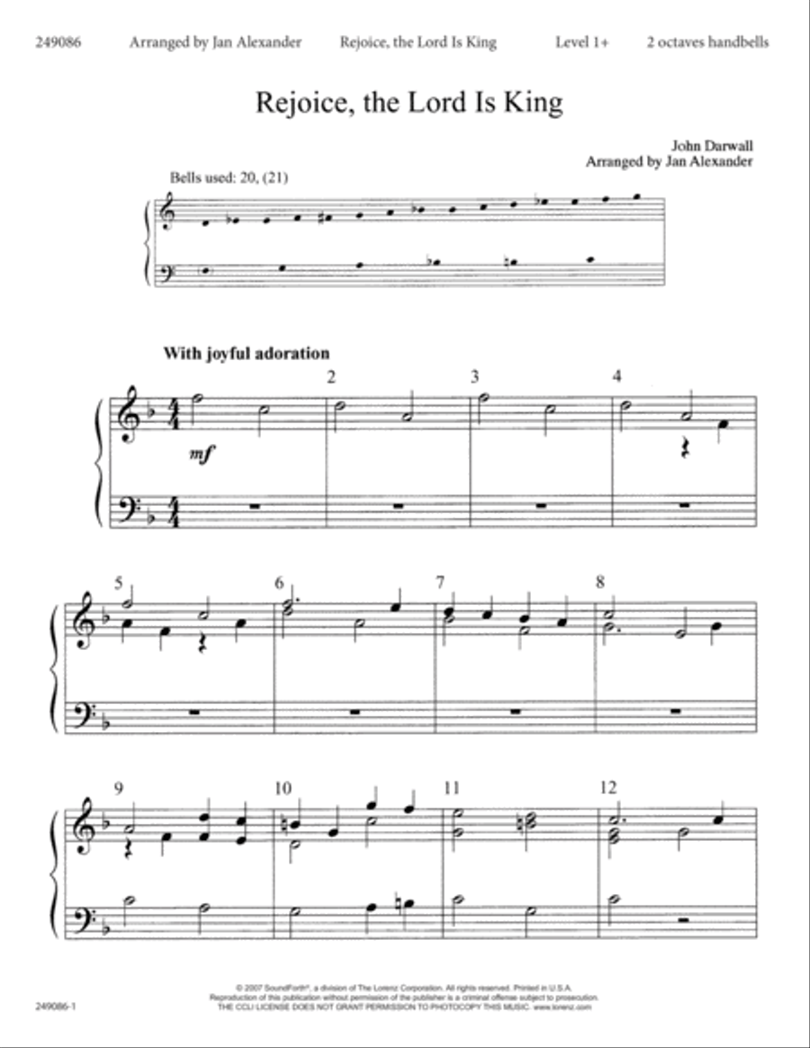 Rejoice, the Lord Is King 2-Octaves scores gallery preview page 1