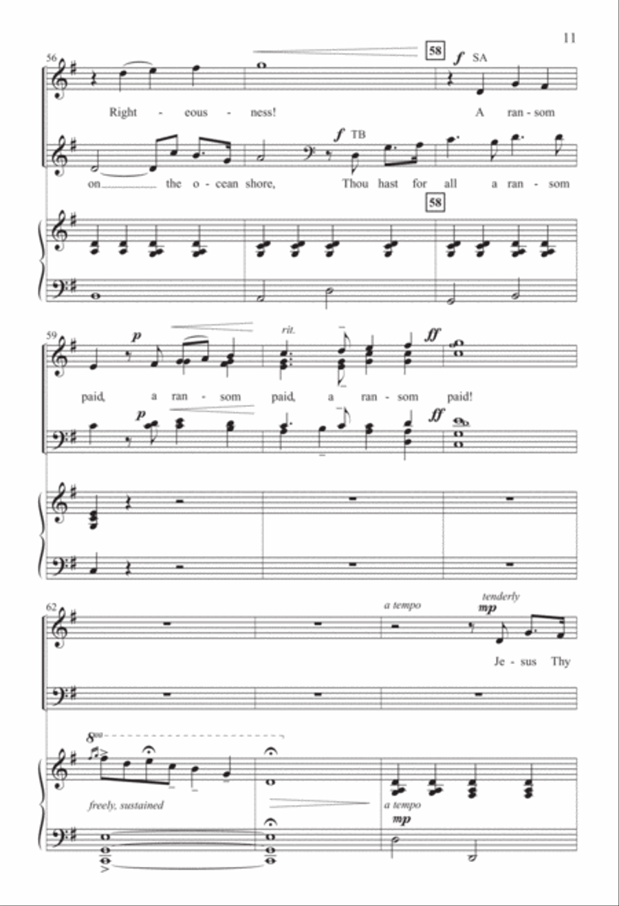 Jesus, Thy Blood and Righteousness (Digital Download) 4-Part scores gallery preview page 11