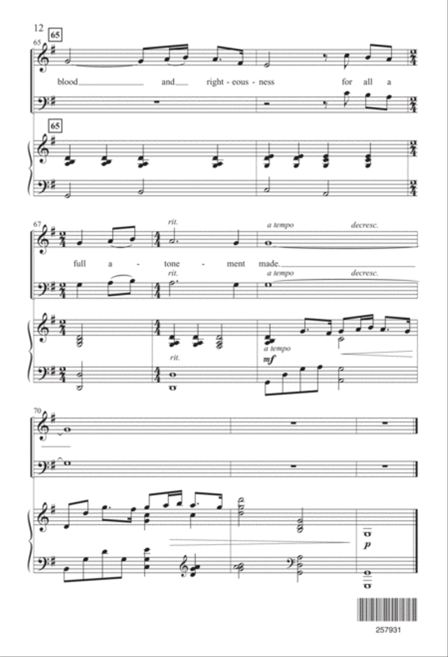 Jesus, Thy Blood and Righteousness (Digital Download) 4-Part scores gallery preview page 12