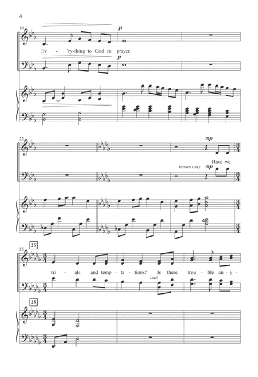 What a Friend We Have in Jesus (Digital Download) 4-Part scores gallery preview page 4