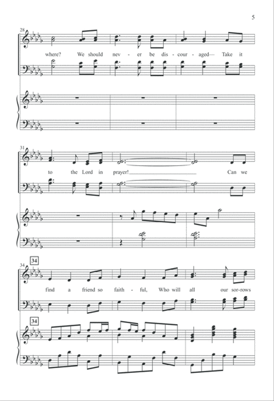 What a Friend We Have in Jesus (Digital Download) 4-Part scores gallery preview page 5
