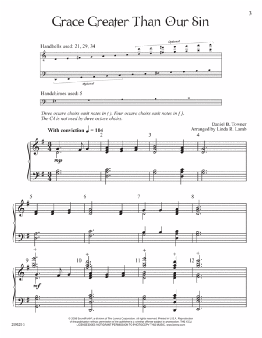 Grace Greater Than Our Sin 5-Octaves scores gallery preview page 3