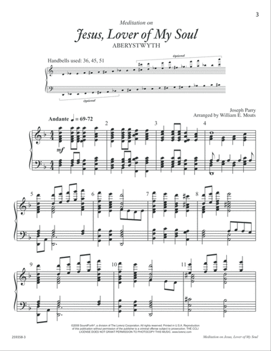 Meditation on Jesus, Lover of My Soul Choir scores gallery preview page 3
