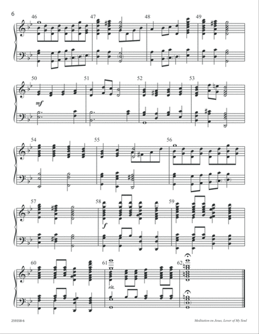 Meditation on Jesus, Lover of My Soul Choir scores gallery preview page 6