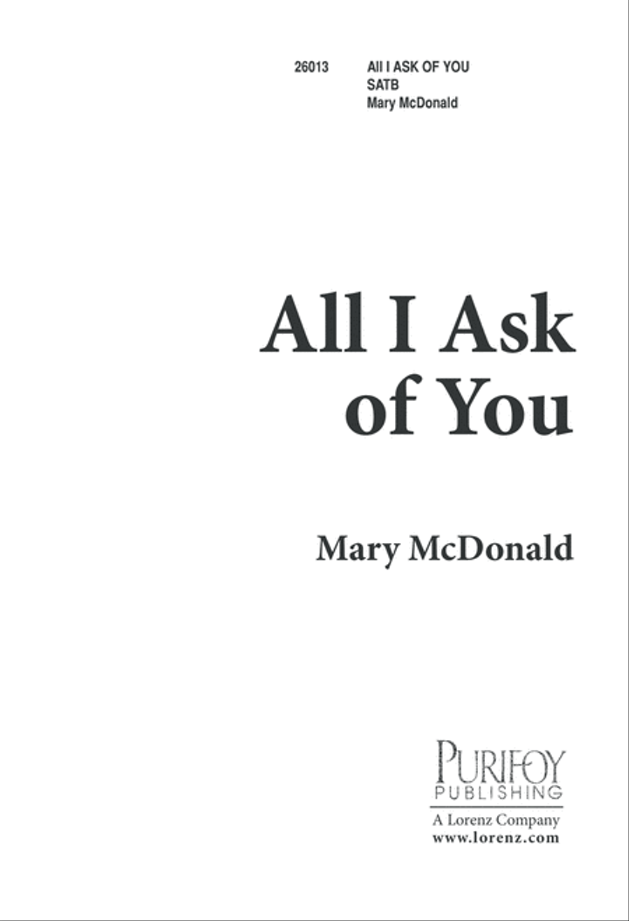 All I Ask of You (Digital Download) 4-Part scores gallery preview page 1