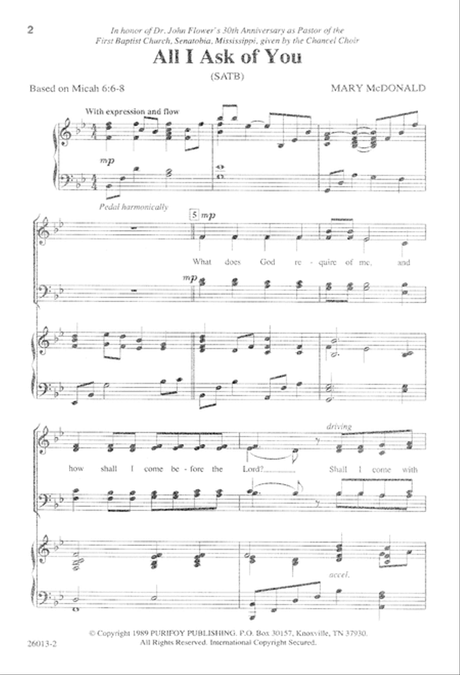 All I Ask of You (Digital Download) 4-Part scores gallery preview page 2