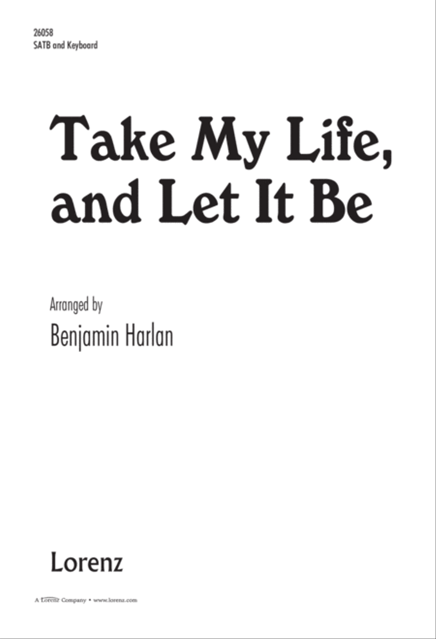 Take My Life and Let It Be (Digital Download) 4-Part scores gallery preview page 1