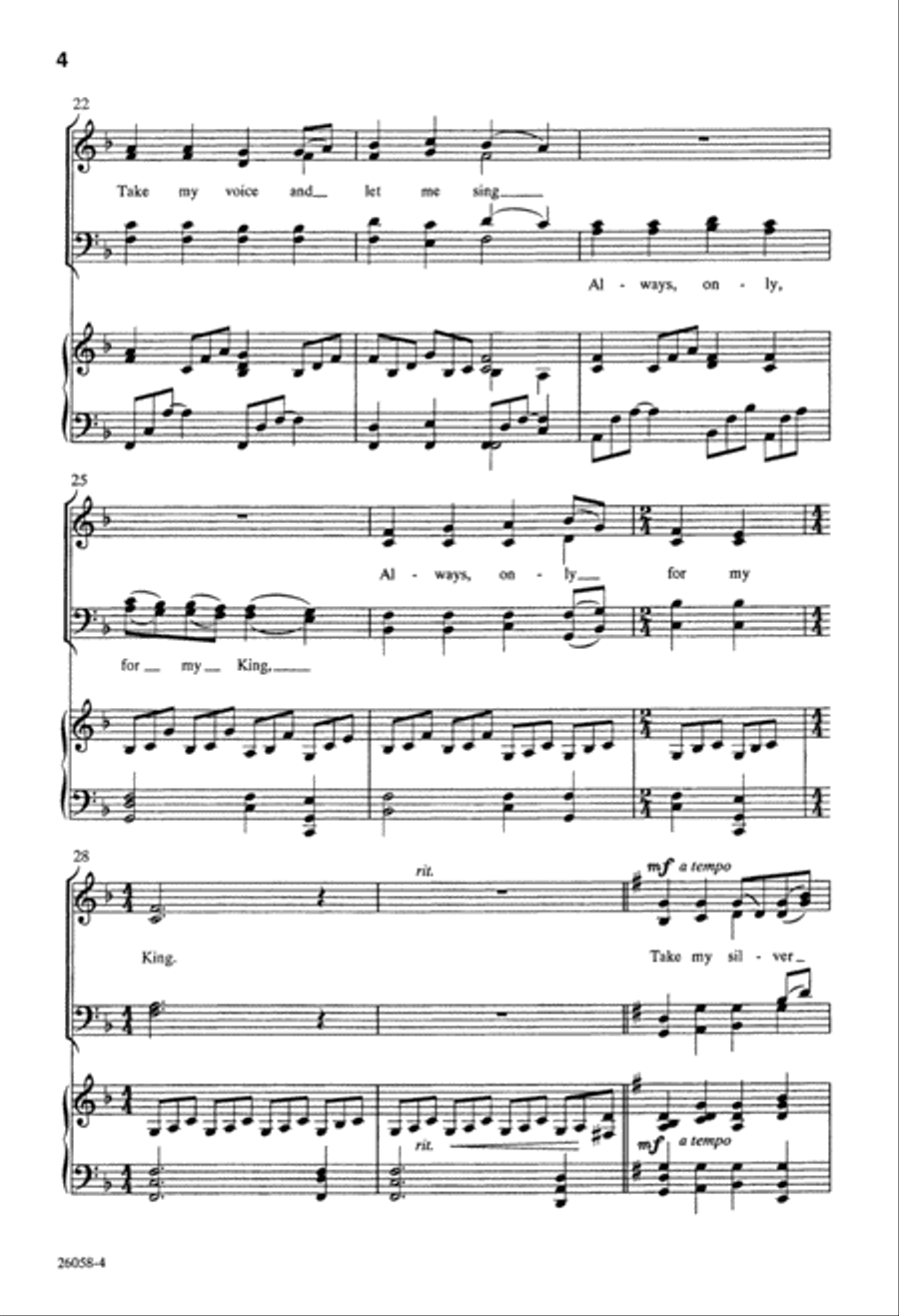 Take My Life and Let It Be (Digital Download) 4-Part scores gallery preview page 4