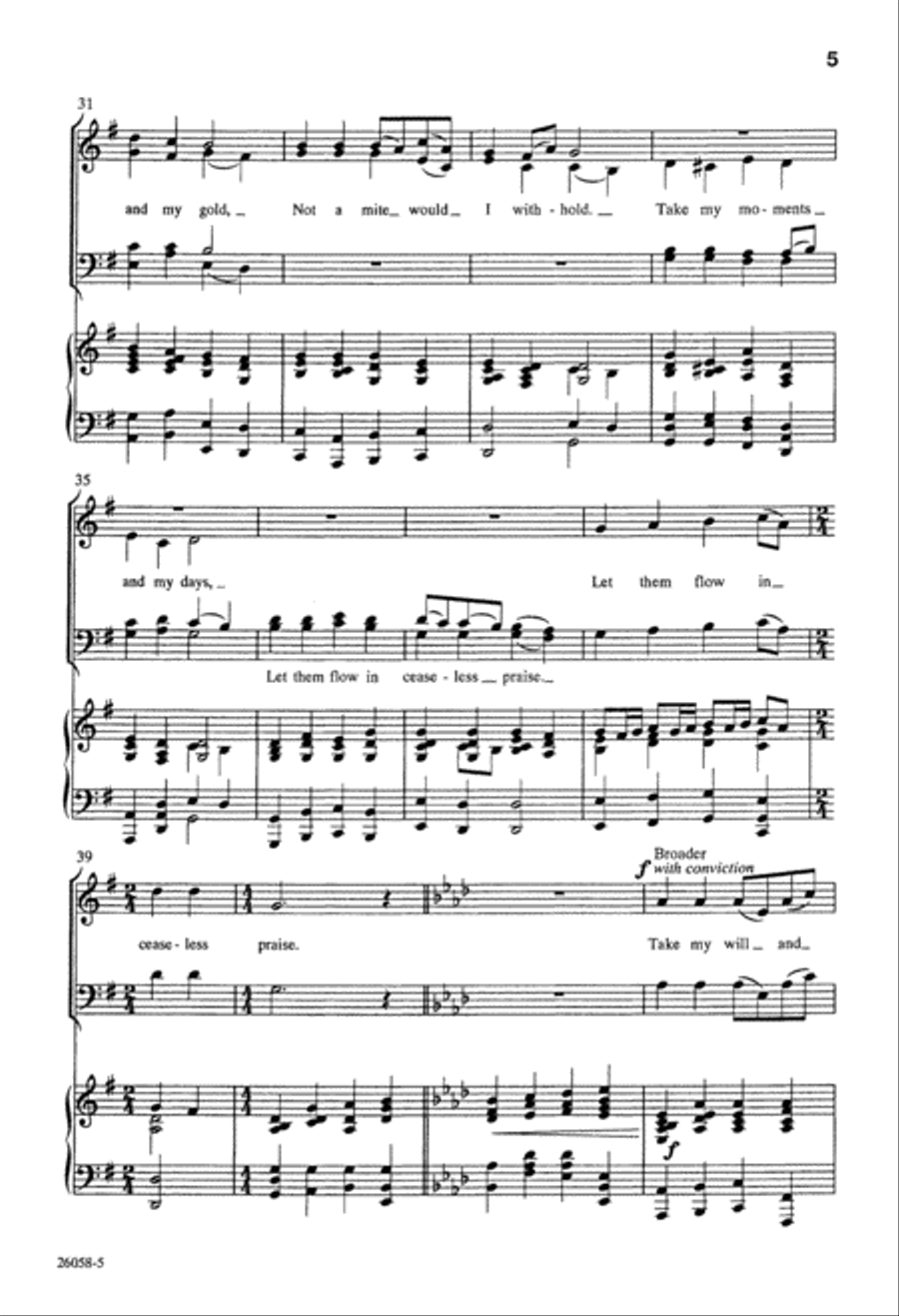 Take My Life and Let It Be (Digital Download) 4-Part scores gallery preview page 5