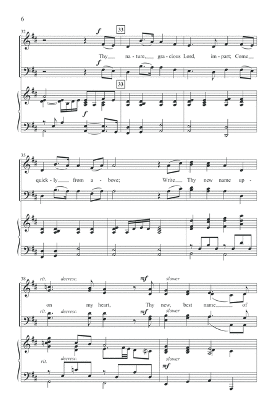 O For a Heart To Praise My God (Digital Download) 4-Part scores gallery preview page 6