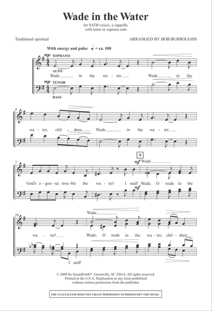 Wade in the Water (Digital Download) 4-Part scores gallery preview page 2
