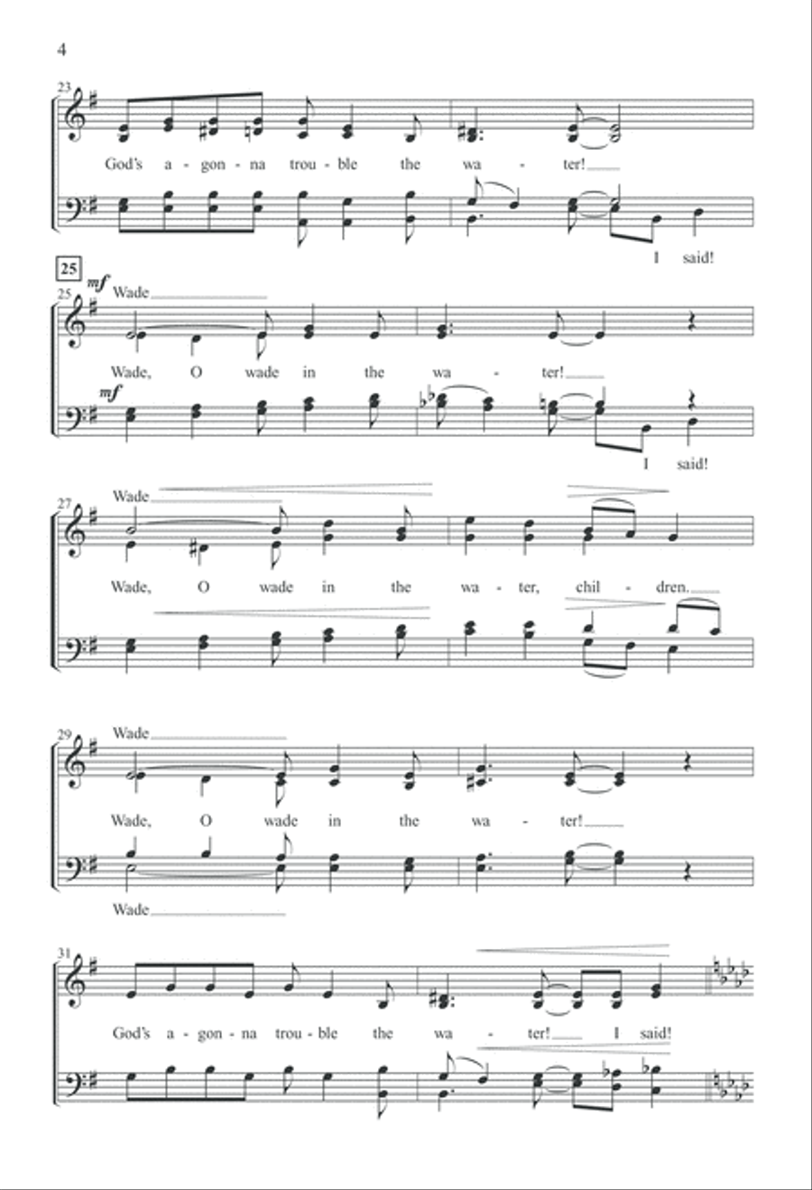 Wade in the Water (Digital Download) 4-Part scores gallery preview page 4