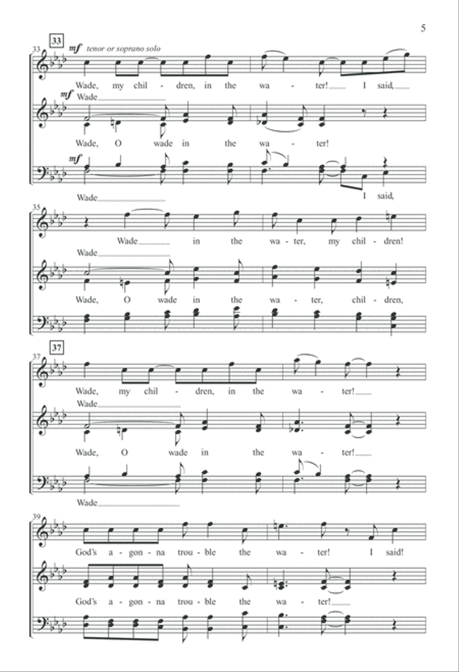 Wade in the Water (Digital Download) 4-Part scores gallery preview page 5