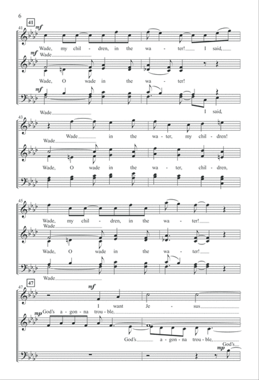 Wade in the Water (Digital Download) 4-Part scores gallery preview page 6