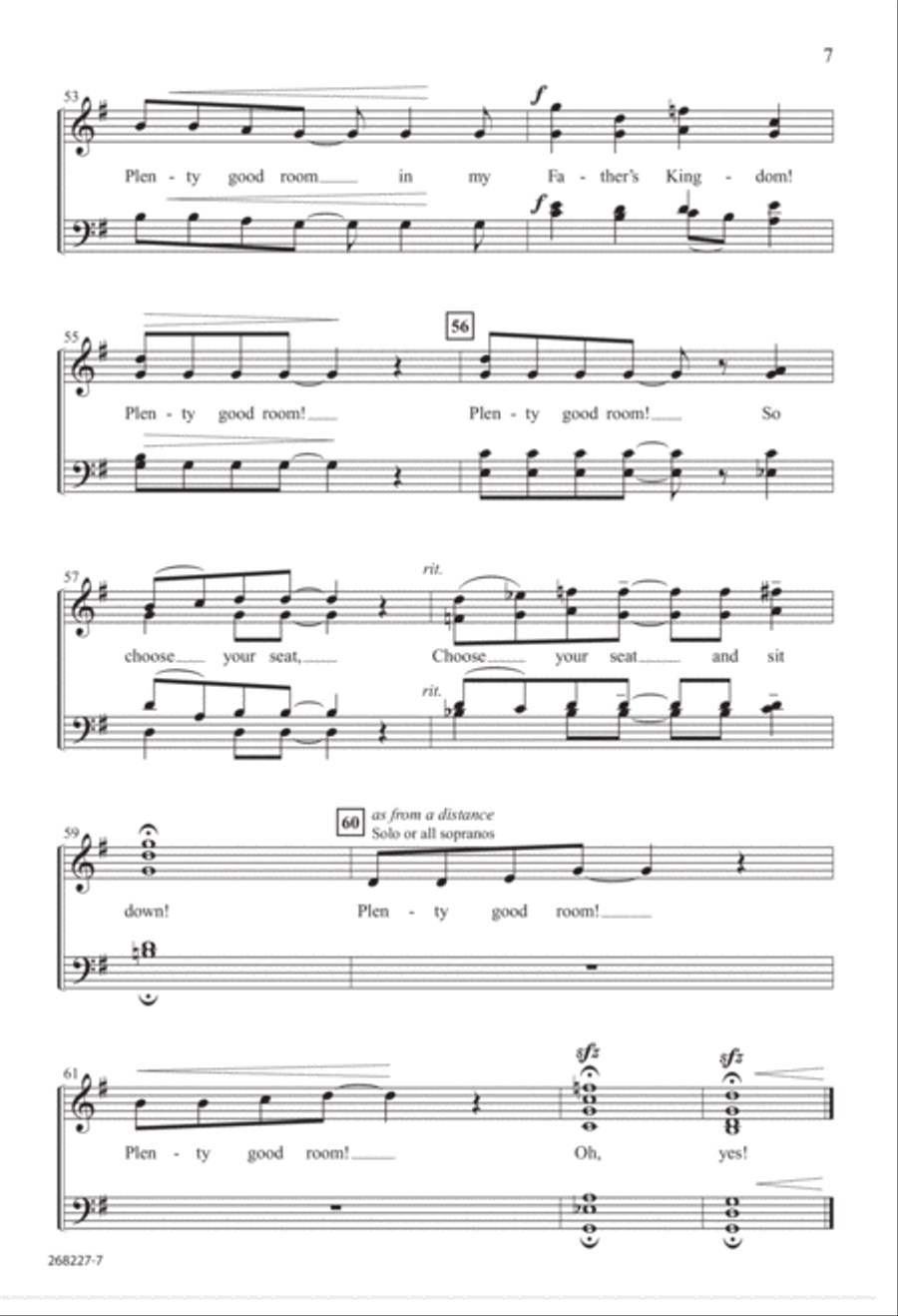 Plenty Good Room! (Digital Download) 4-Part scores gallery preview page 7