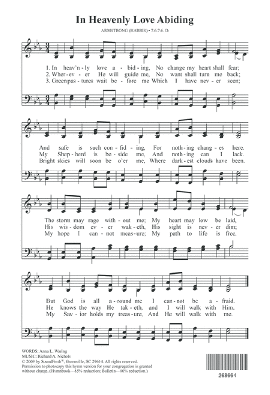 In Heavenly Love Abiding (Digital Download) 4-Part scores gallery preview page 12