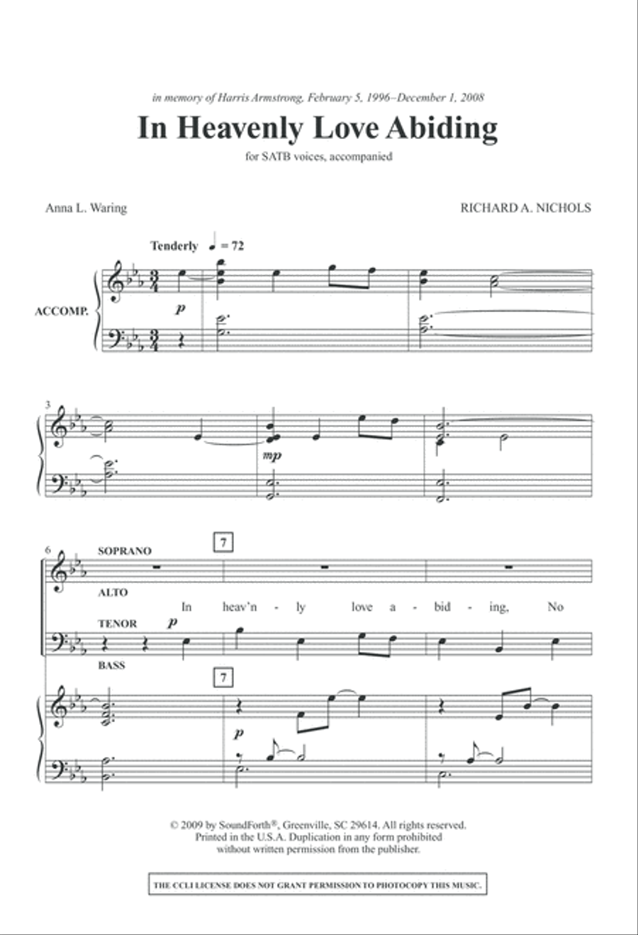 In Heavenly Love Abiding (Digital Download) 4-Part scores gallery preview page 3