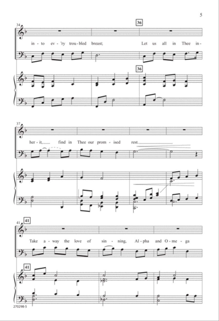 Love Divine, All Loves Excelling (Digital Download) 4-Part scores gallery preview page 5