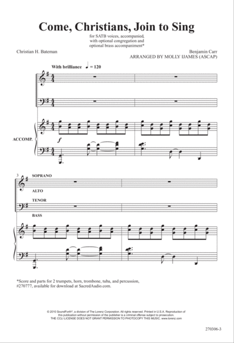 Come, Christians, Join to Sing (Digital Download) 4-Part scores gallery preview page 3