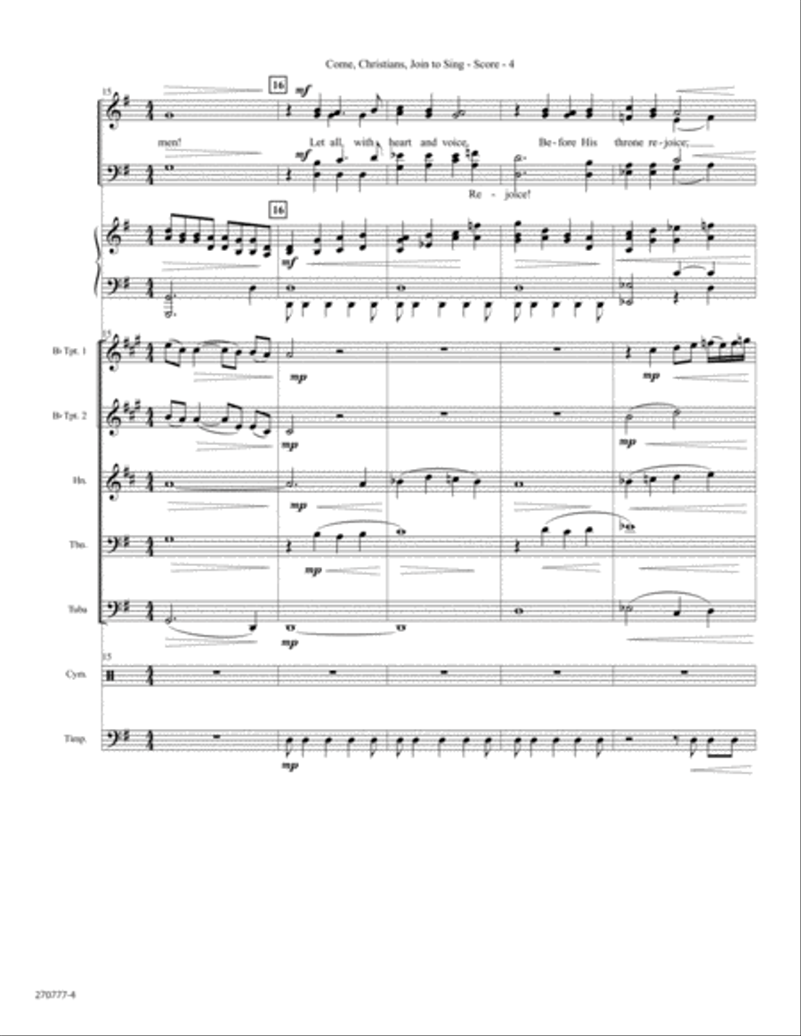 Come, Christians, Join to Sing - Brass and Percussion Score and Parts - Digital Horn scores gallery preview page 4
