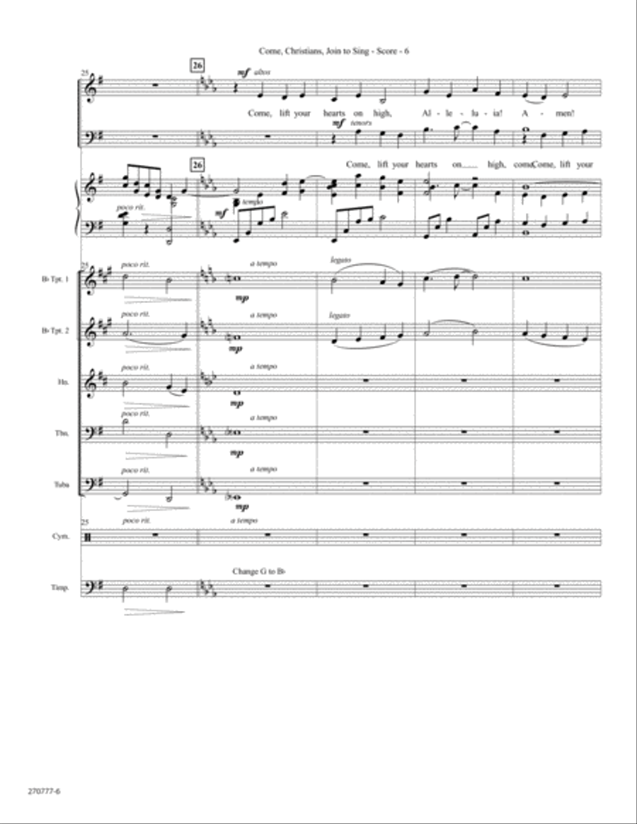 Come, Christians, Join to Sing - Brass and Percussion Score and Parts - Digital Horn scores gallery preview page 6
