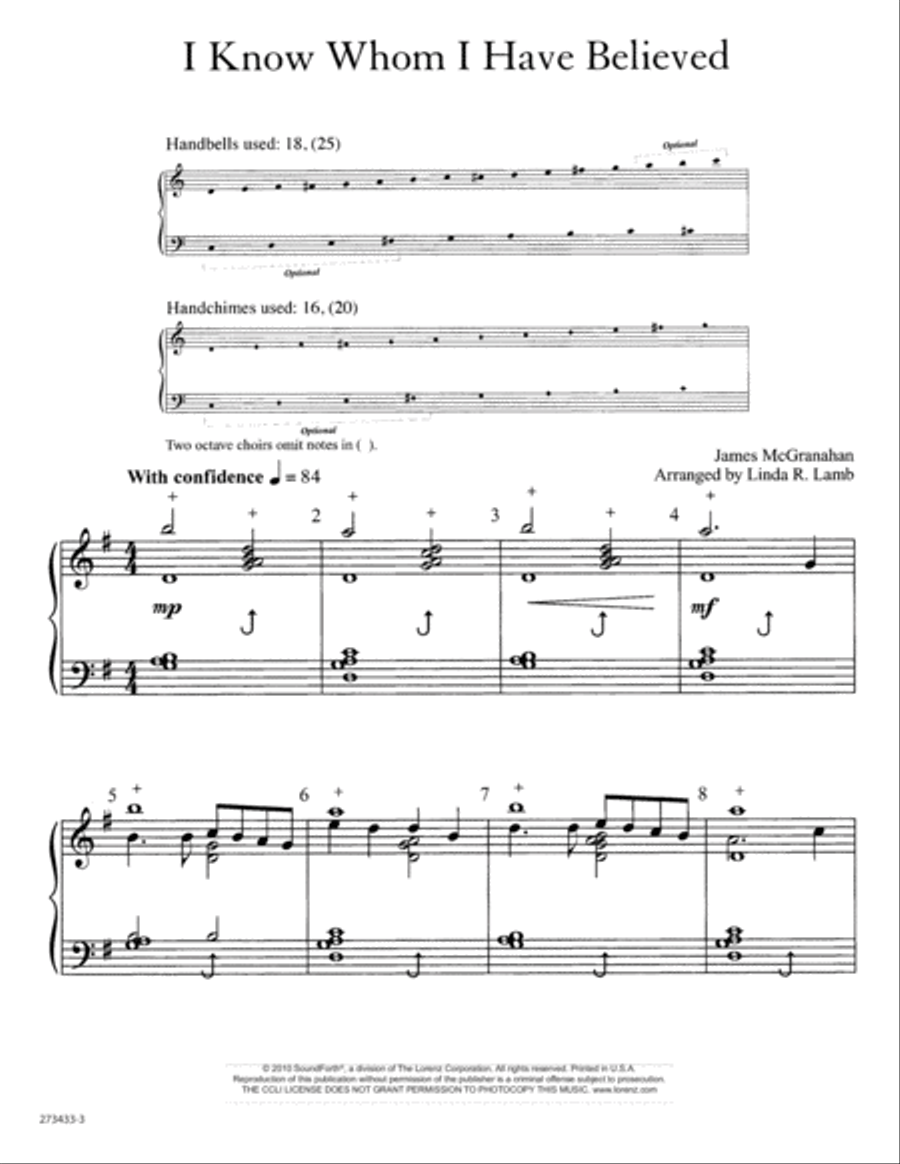 I Know Whom I Have Believed 3-Octaves scores gallery preview page 3