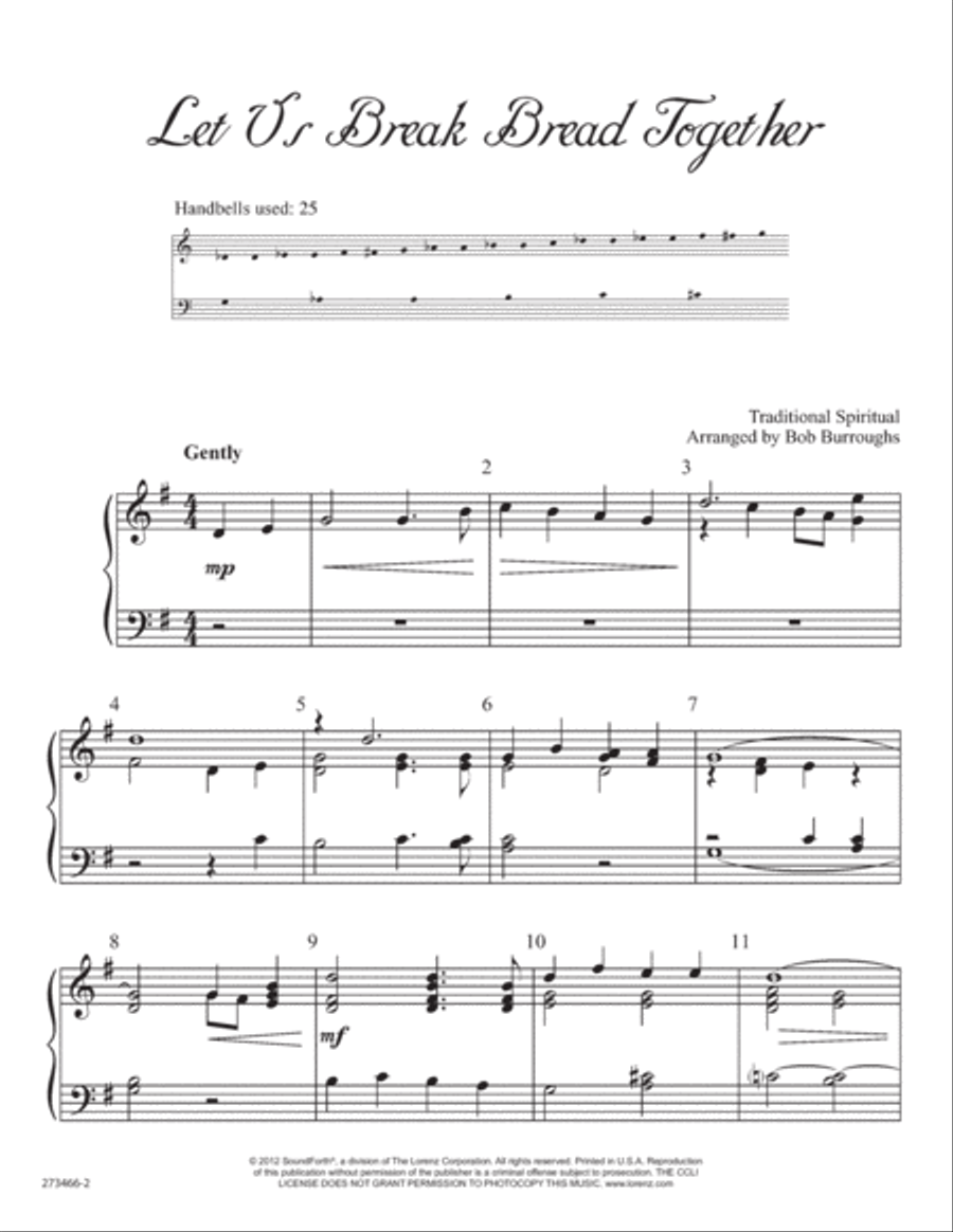Let Us Break Bread Together 2-Octaves scores gallery preview page 2
