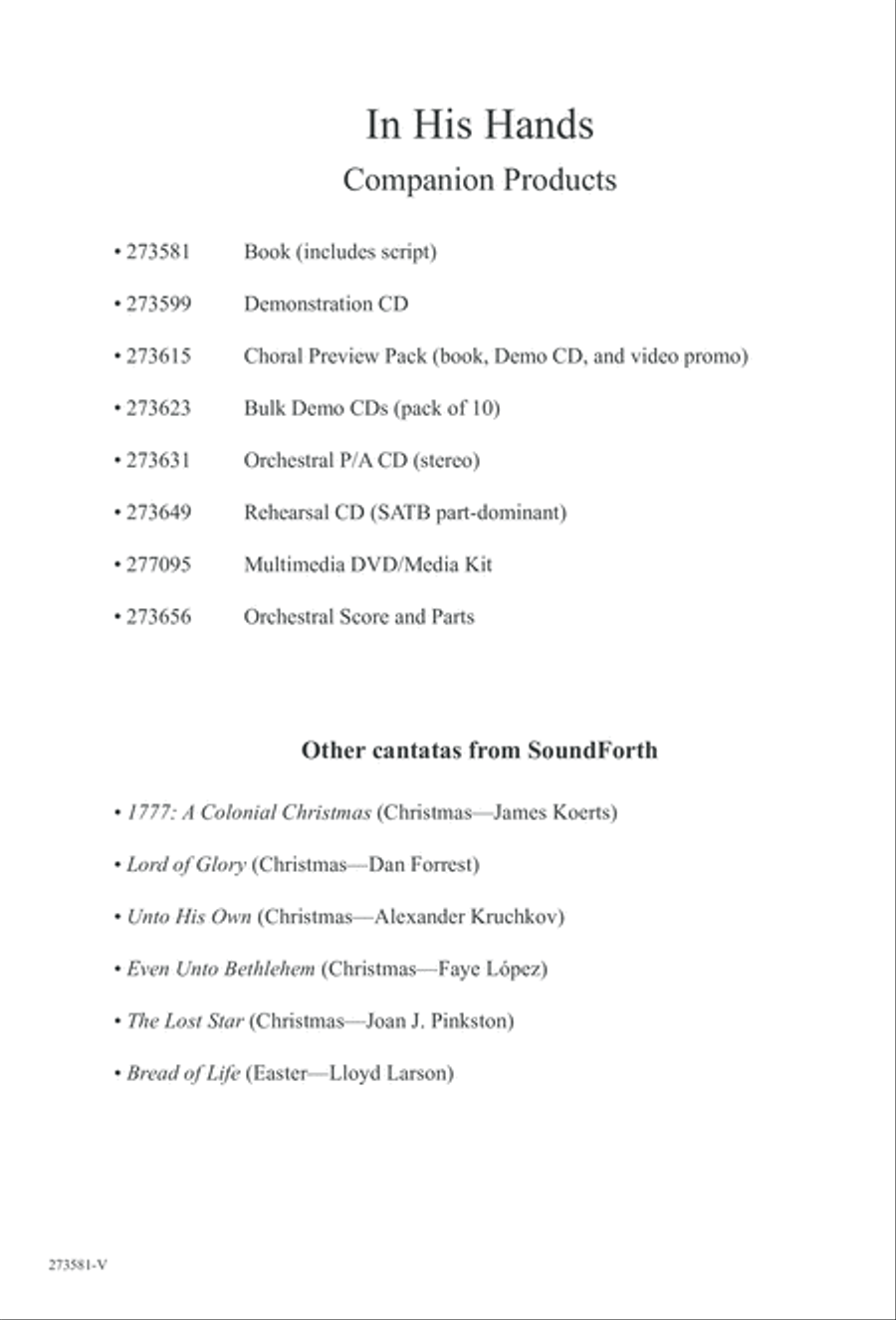 In His Hands (Digital Download) 4-Part scores gallery preview page 6