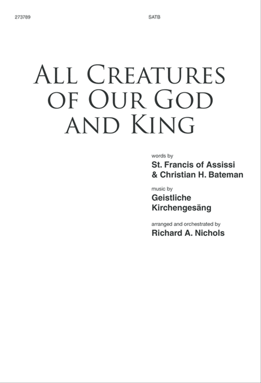 All Creatures of Our God and King (Digital Download) 4-Part scores gallery preview page 1