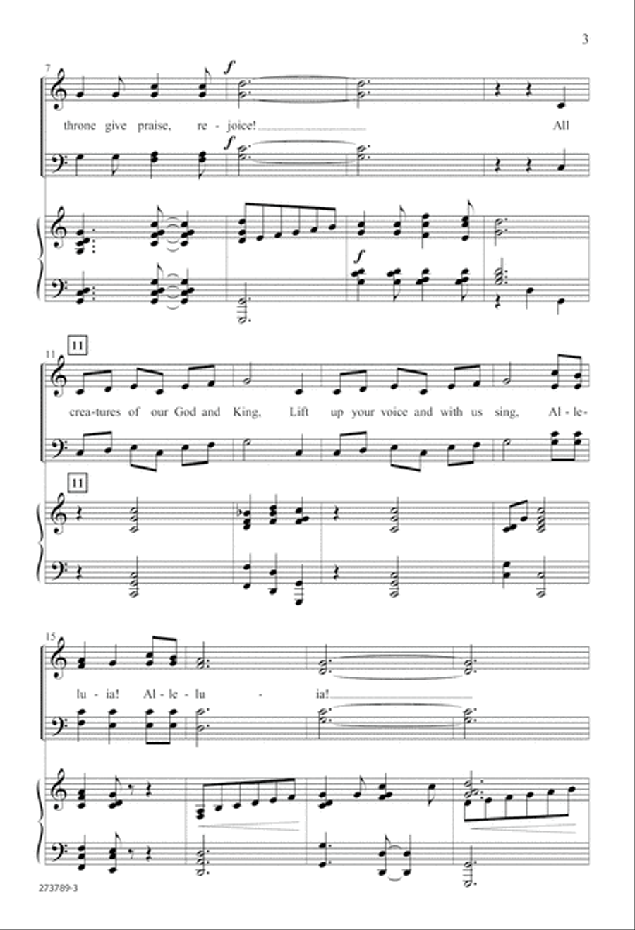 All Creatures of Our God and King (Digital Download) 4-Part scores gallery preview page 3