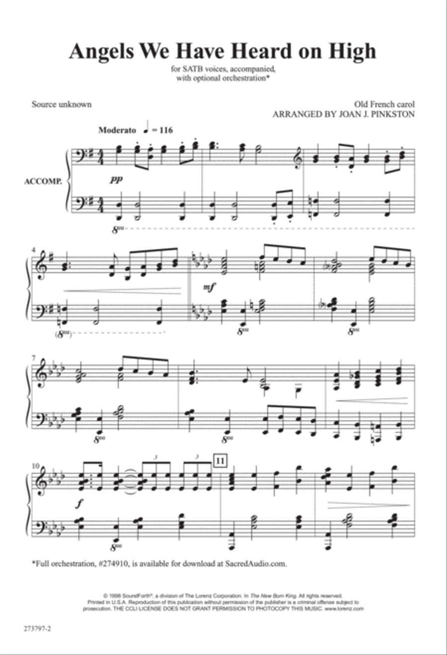Angels We Have Heard on High (Digital Download) 4-Part scores gallery preview page 2