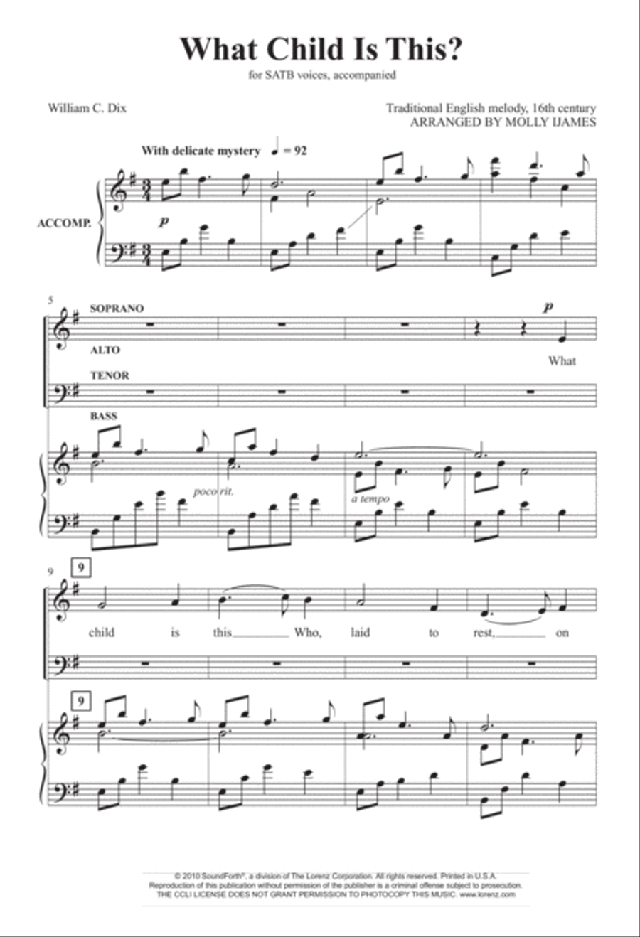 What Child Is This? (Digital Download) 4-Part scores gallery preview page 2