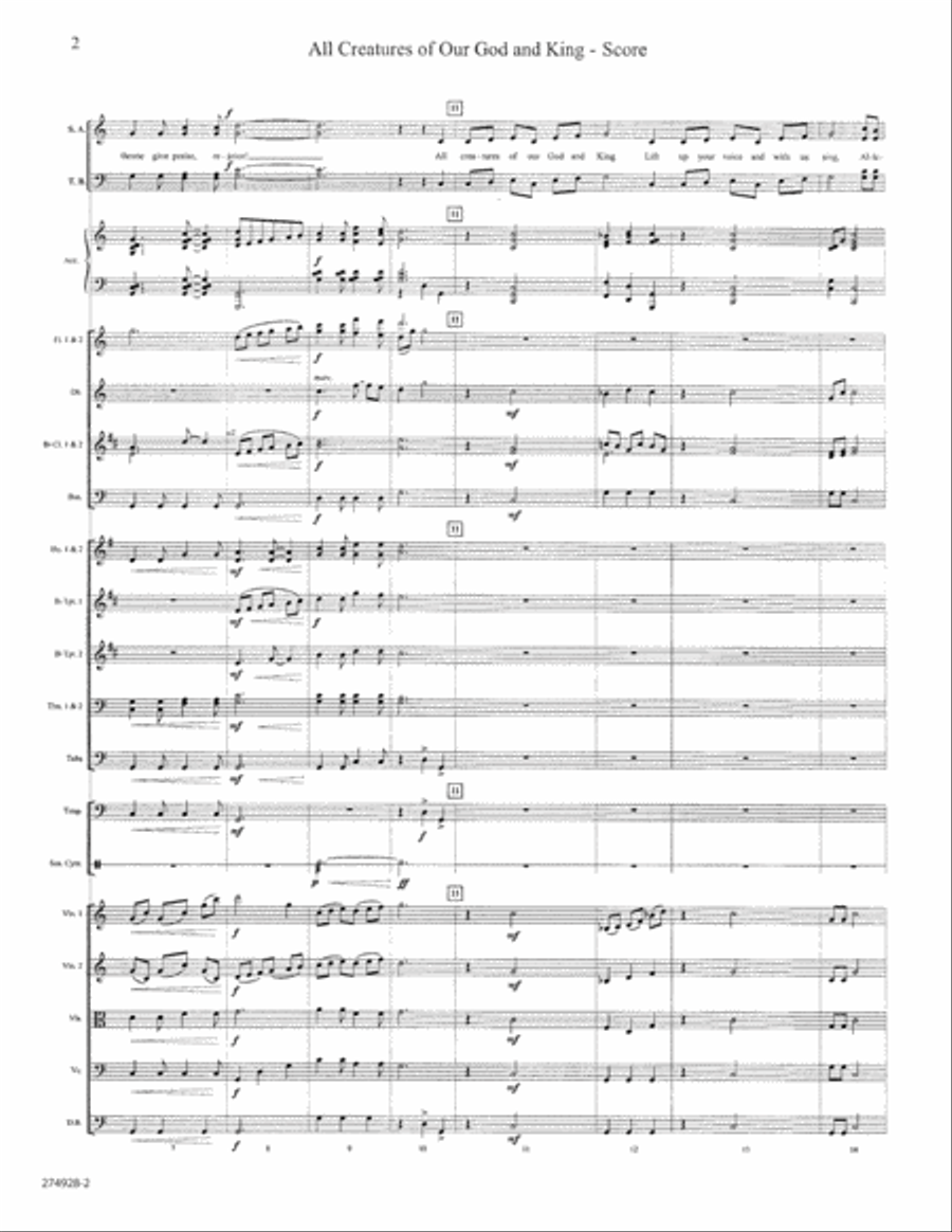 All Creatures of Our God and King - Orchestral Score and Parts Orchestra scores gallery preview page 2