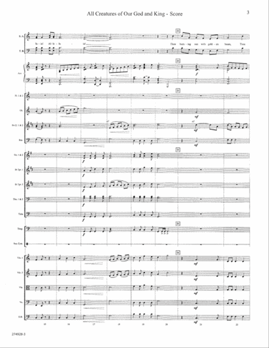 All Creatures of Our God and King - Orchestral Score and Parts Orchestra scores gallery preview page 3