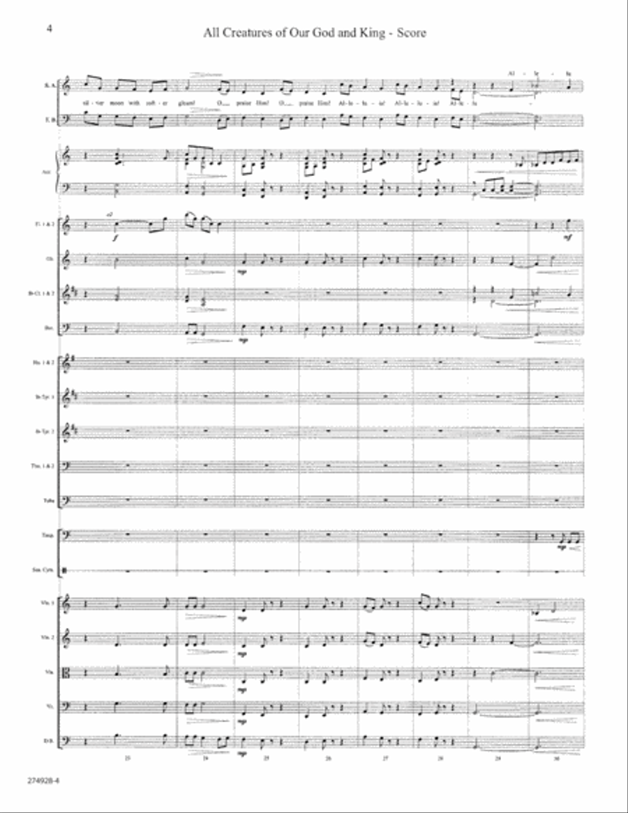 All Creatures of Our God and King - Orchestral Score and Parts Orchestra scores gallery preview page 4