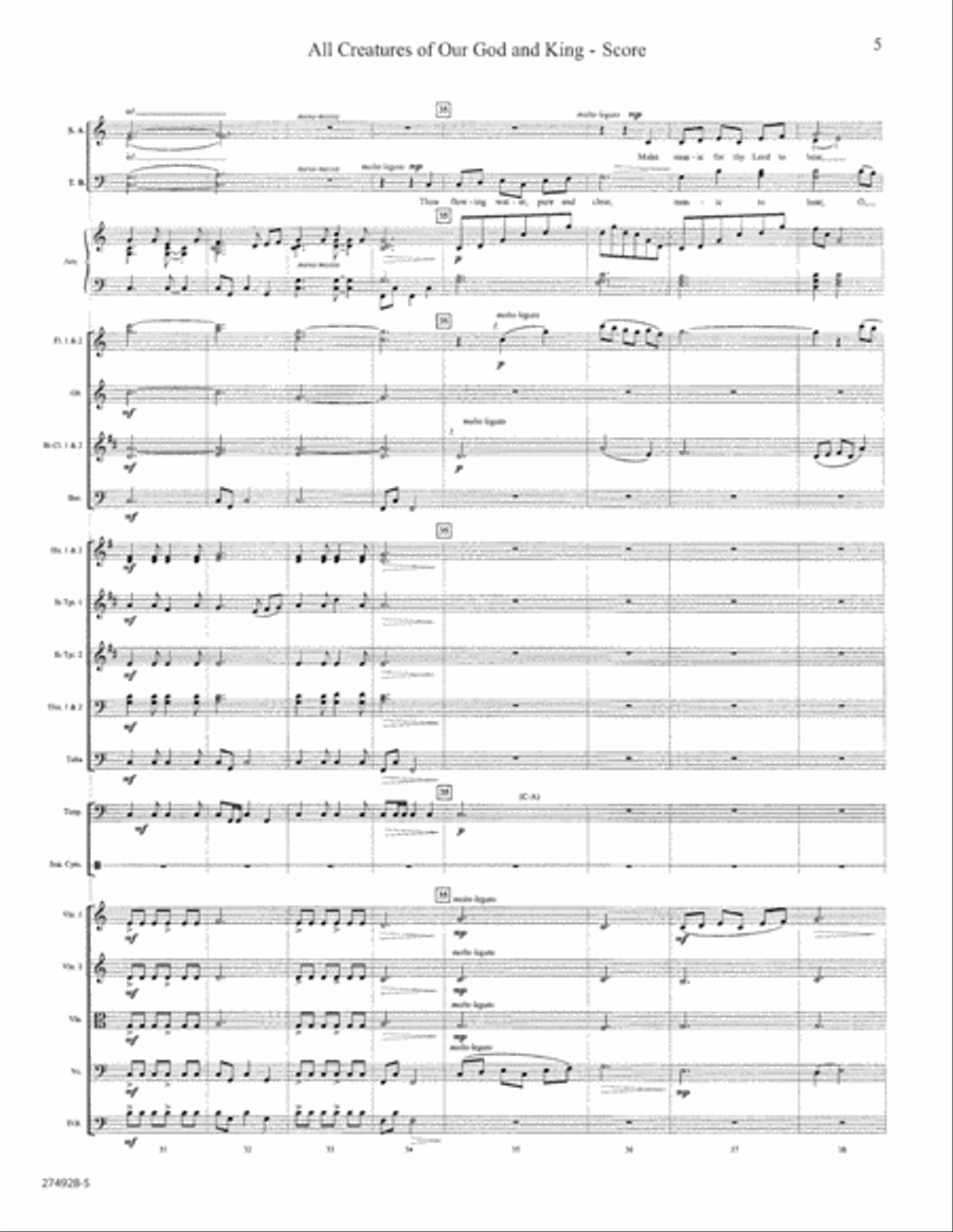 All Creatures of Our God and King - Orchestral Score and Parts Orchestra scores gallery preview page 5