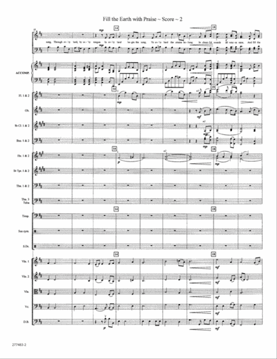 Fill the Earth with Praise - Orchestral Score and Parts (Digital Download) Orchestra scores gallery preview page 3