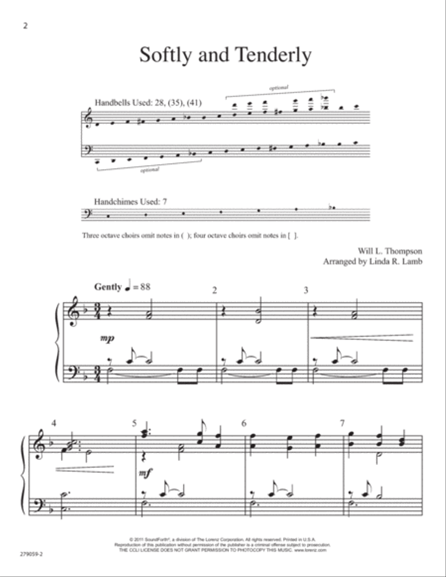 Softly and Tenderly (Digital Download) 5-Octaves scores gallery preview page 2