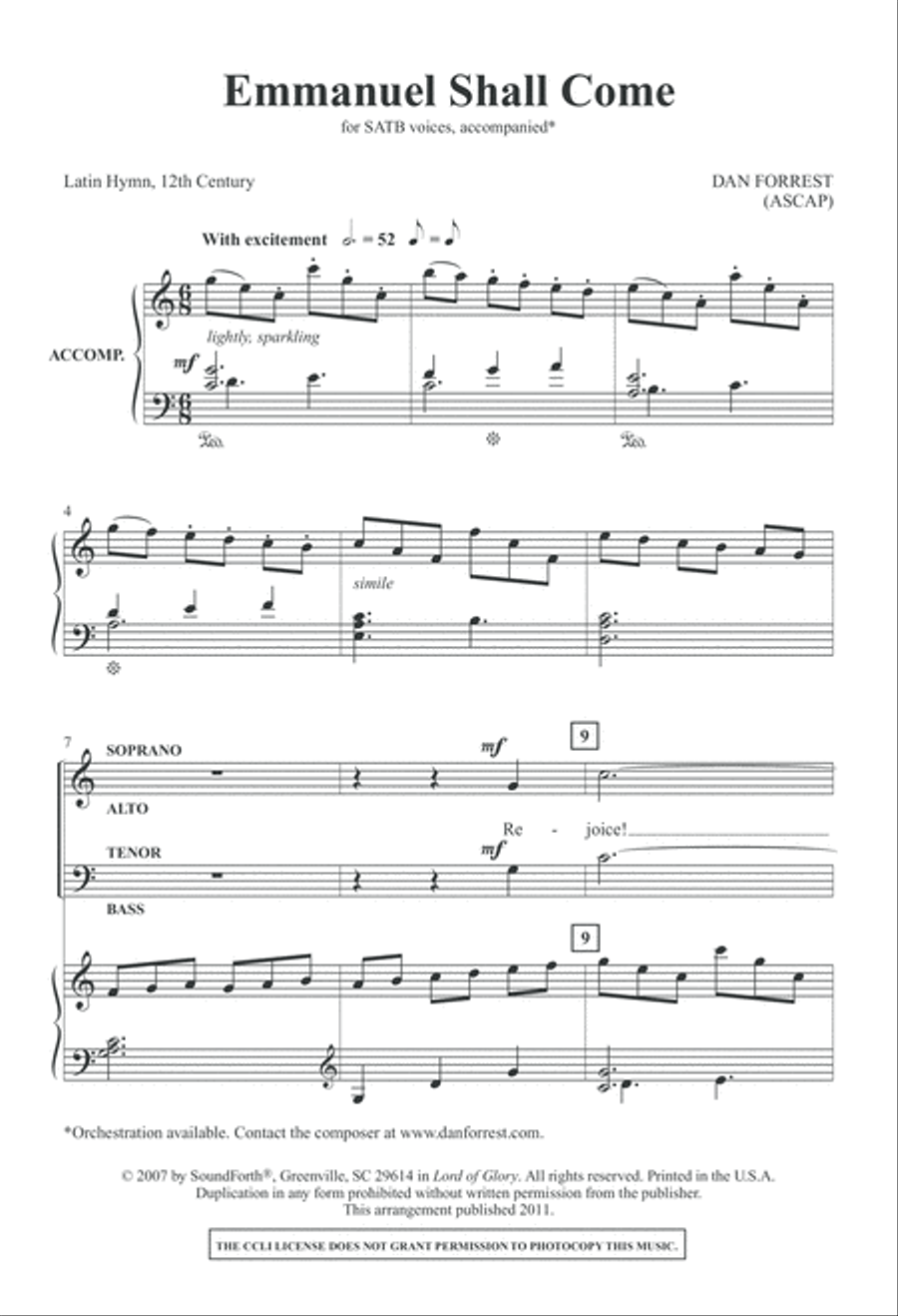 Emmanuel Shall Come (Digital Download) 4-Part scores gallery preview page 2