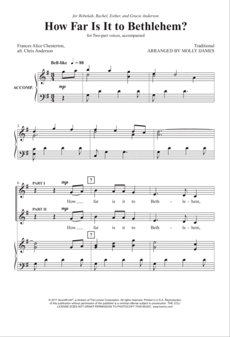 How Far Is It to Bethlehem? (Digital Download) 2-Part scores gallery preview page 3