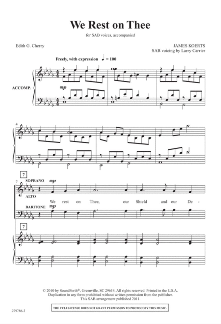 We Rest on Thee (Digital Download) 3-Part scores gallery preview page 2