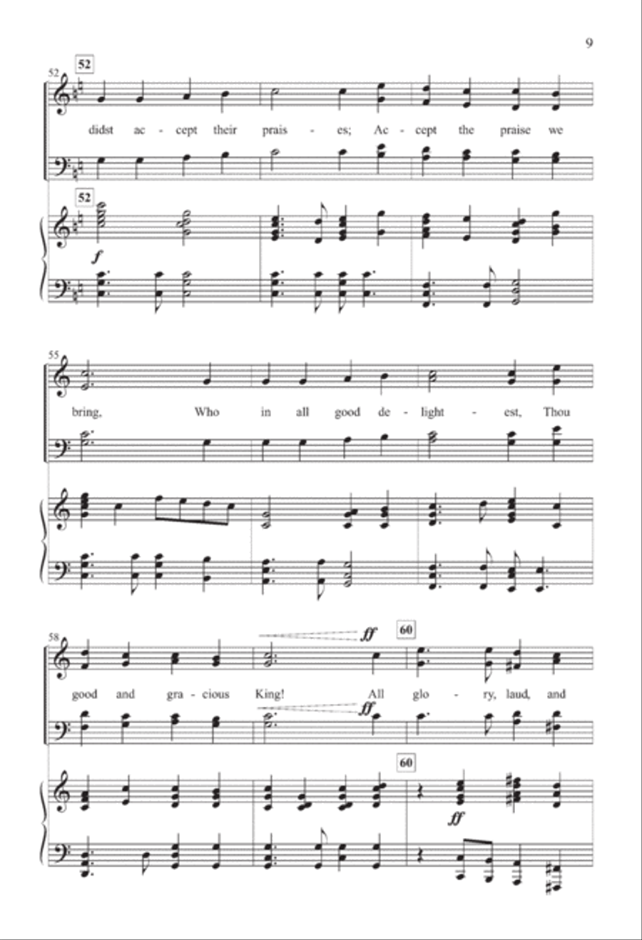 All Glory, Laud, and Honor 4-Part scores gallery preview page 9