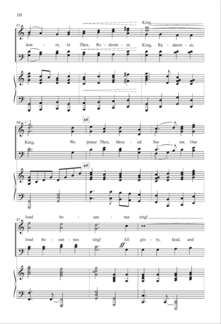 All Glory, Laud, and Honor 4-Part scores gallery preview page 10