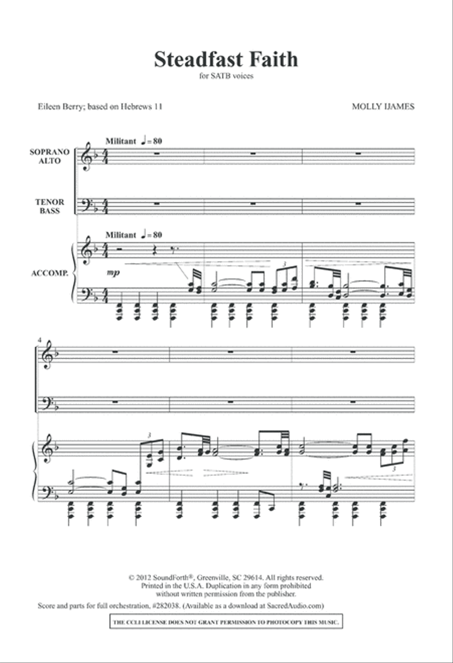 Steadfast Faith (Digital Download) 4-Part scores gallery preview page 3