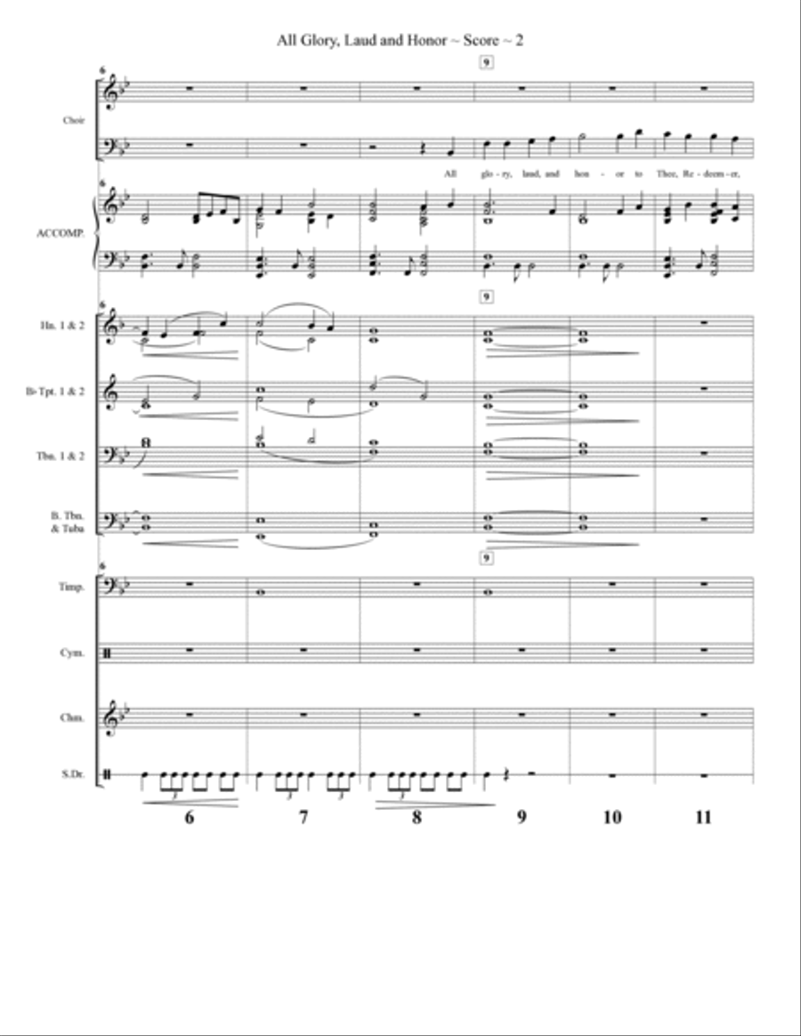 All Glory, Laud, and Honor - Brass and Percussion Score and Parts Conductor Score scores gallery preview page 2