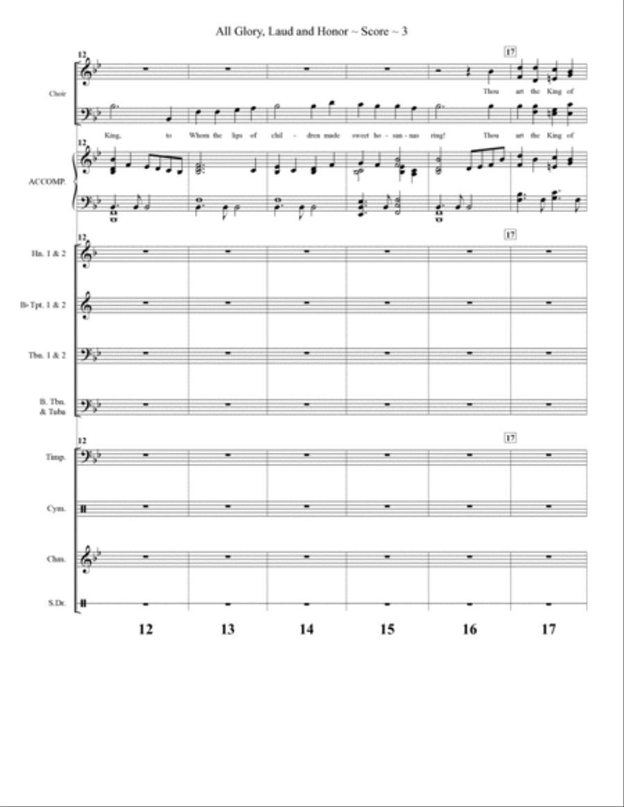 All Glory, Laud, and Honor - Brass and Percussion Score and Parts Conductor Score scores gallery preview page 3