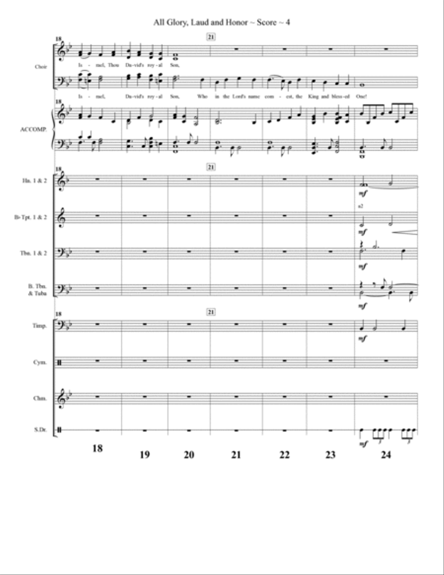 All Glory, Laud, and Honor - Brass and Percussion Score and Parts Conductor Score scores gallery preview page 4